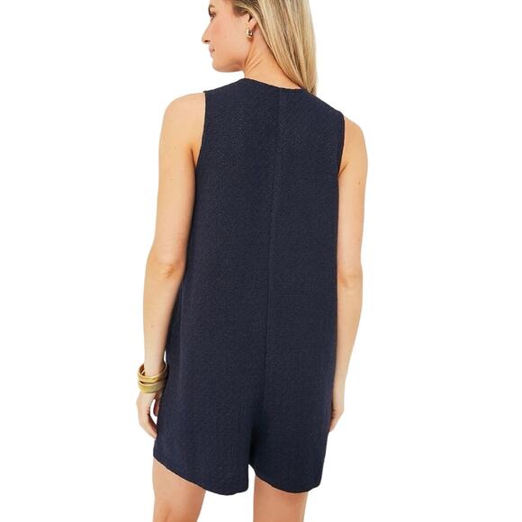 Tuckernuck Textured Myla Romper Color: Navy Blue Size: Medium - Picture 12 of 12